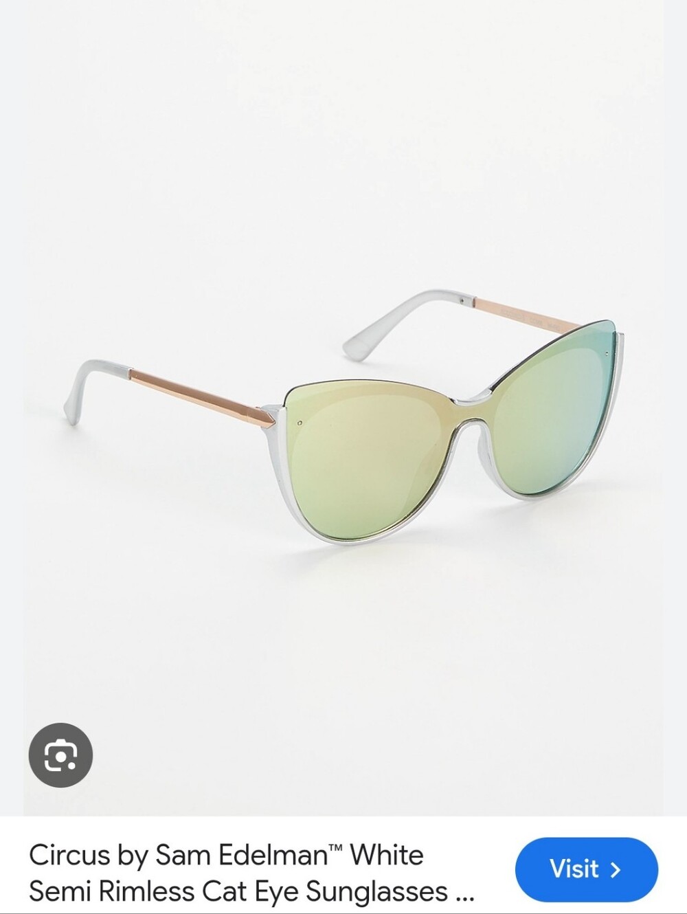 Circus by Sam Edelman™ White Semi Rimless Cat Eye Sunglasses